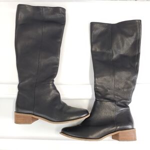 Corso Como Black Leather Below the Knee Boots Size 8
